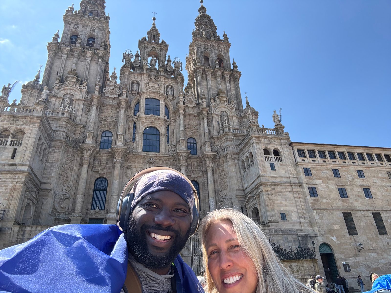 Brown Charité in front of the Santiago de Compostela cathedral